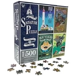 Disney Parks 60th Disneyland Attractions 4 Puzzles Of 500 Pieces New With Box