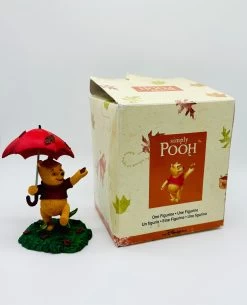 Disney Store Simply Pooh Winnie With Umbrella Blustery Days Figurine New W Box