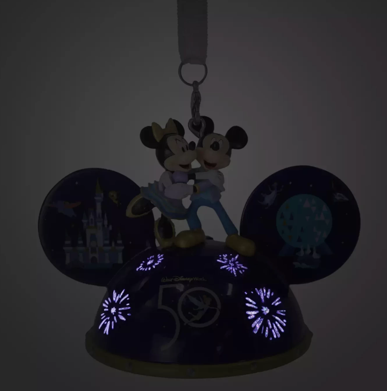 Disney Parks WDW 50th Mickey Minnie Light Up Ear Hat Christmas Ornament New Box 2 Disney Parks WDW 50th Mickey Minnie Light Up Ear Hat Christmas Ornament New Box - Image 2