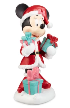 Disney Minnie Mouse Santa Figurine 12 In Resin Table Top Decor New With Box