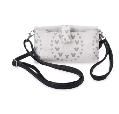 Disney Parks Mickey Icon Gray Crossbody Wallet Bag New With Tag