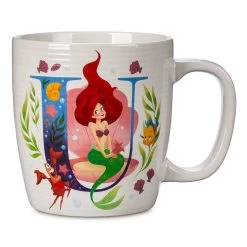 Disney Parks ABC Letters U Is For Under The Sea Ceramic Coffee Mug New