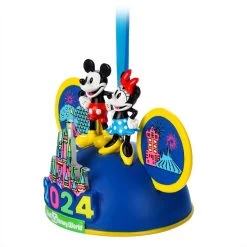Mickey And Minnie Mouse Light-Up Ear Hat Ornament – Walt Disney World 2024 -Disney 3710048300055 2