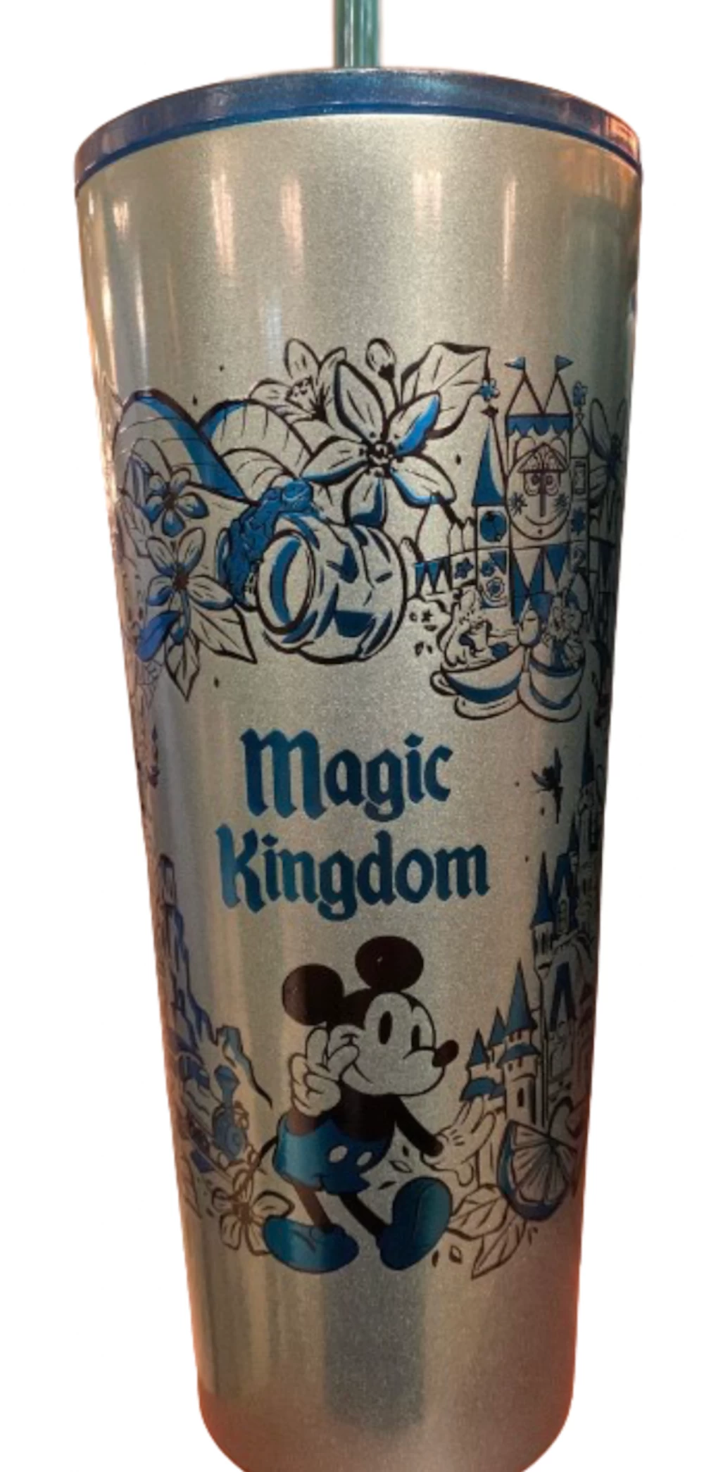Disney Starbucks Magic Kingdom Icons Metal Tumbler Cup With Straw New 1 Disney Starbucks Magic Kingdom Icons Metal Tumbler Cup With Straw New