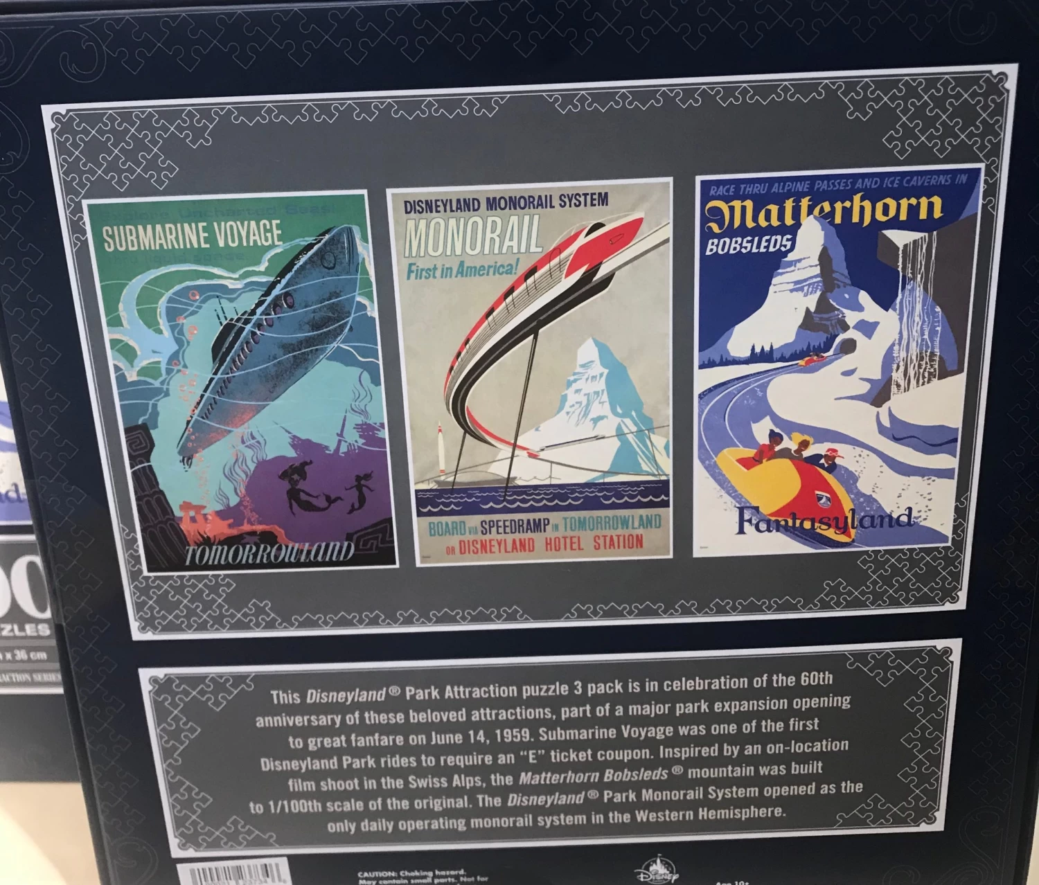 Disney Parks Submarine Voyage Monorail Matterhorn 60th Anniversary Puzzle New 2 Disney Parks Submarine Voyage Monorail Matterhorn 60th Anniversary Puzzle New - Image 2