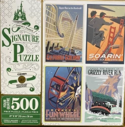 Disney Parks 20th California Adventure Attractions 4 Puzzles Of 500 New With Box