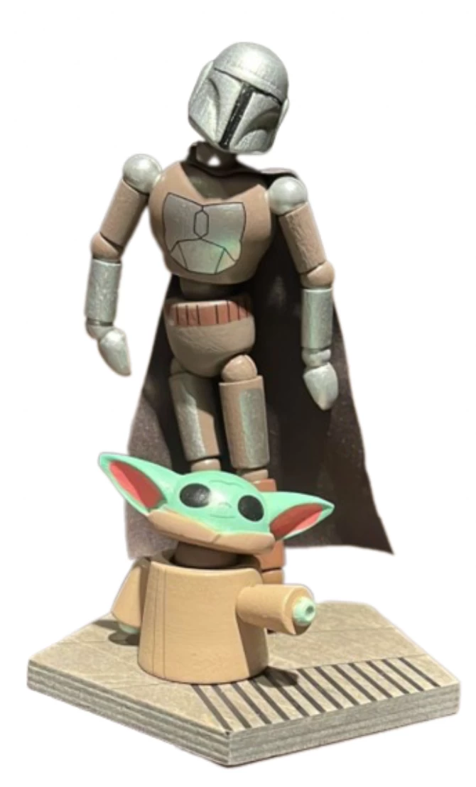 Disney Parks Star Wars Wooden Mandalorian The Child Set Bendable Toy Figurine 1 Disney Parks Star Wars Wooden Mandalorian The Child Set Bendable Toy Figurine