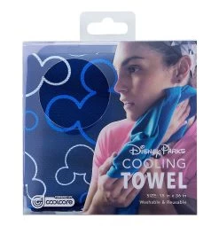 Disney Parks Mickey Mouse Blue Icon Cooling Towel By Coolcore New With Box