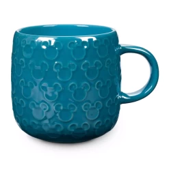 Disney Parks Mickey Icons Aqua Glossy Glaze Finish Coffee Mug New