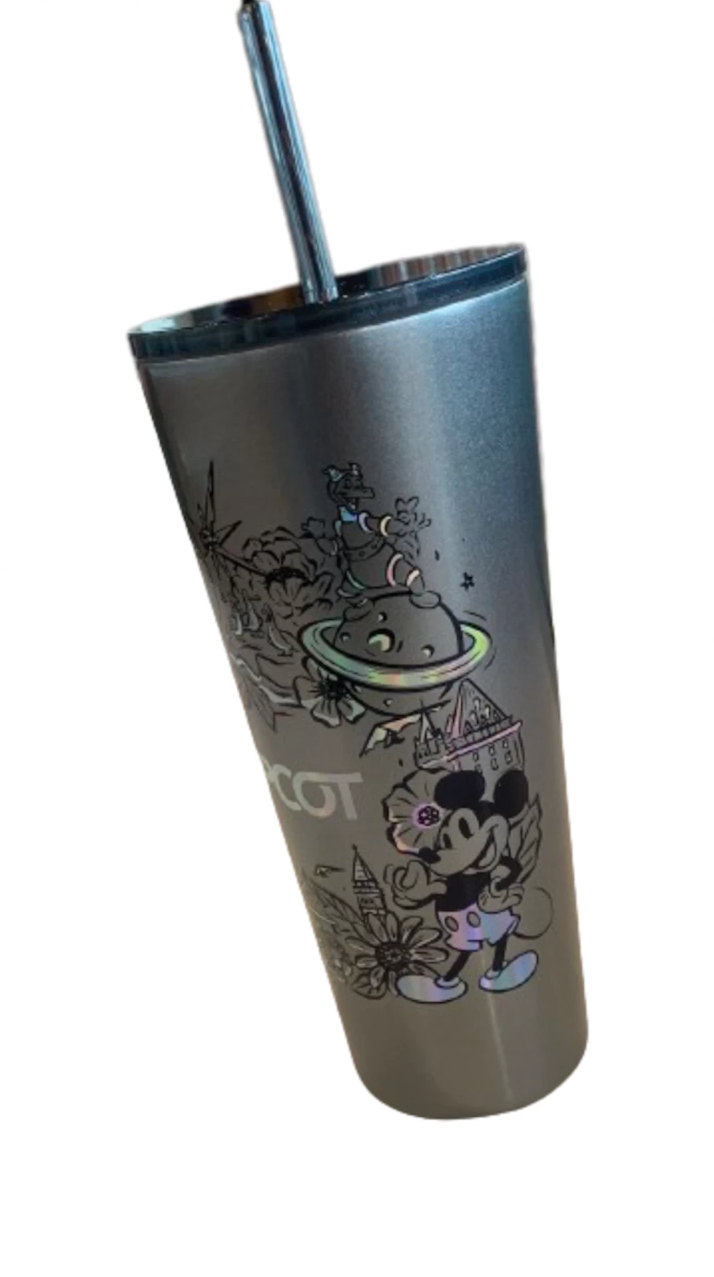 Disney Starbucks Epcot Icons Metal Tumbler Cup With Straw New 1 Disney Starbucks Epcot Icons Metal Tumbler Cup With Straw New