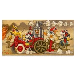 Disney ''Mickey's Fire Brigade'' Gallery Wrapped Canvas By Tim Rogerson – Limited Edition