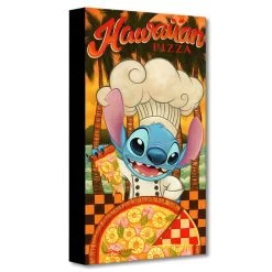 Disney Stitch ''Hawaiian Pizza'' Giclée On Canvas By Tim Rogerson