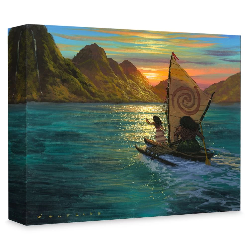 Disney Moana ''Sailing Into The Sun'' Giclée On Canvas By Walfrido Garcia 1 Disney Moana ''Sailing Into The Sun'' Giclée On Canvas By Walfrido Garcia