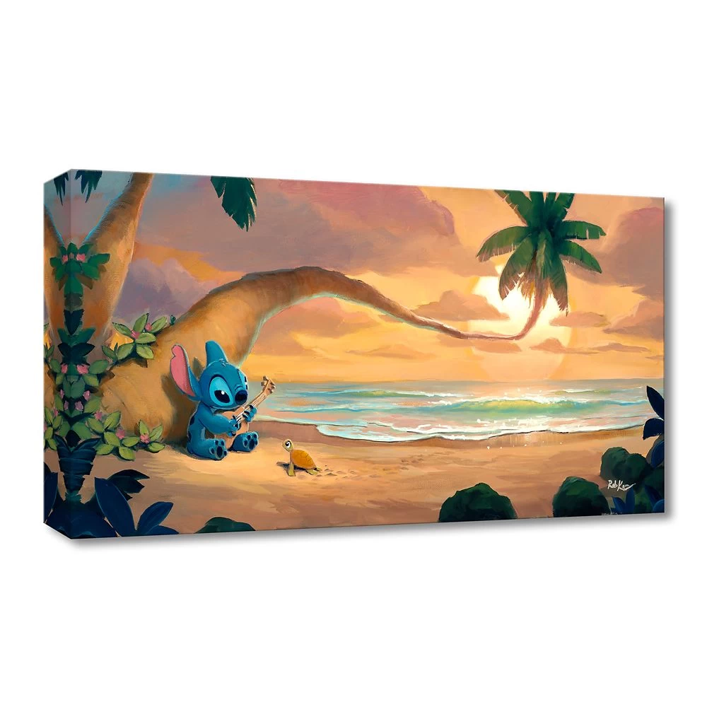 Disney Stitch ''Sunset Serenade'' Canvas Artwork By Rob Kaz – 10'' X 20'' – Limited Edition 1 Disney Stitch ''Sunset Serenade'' Canvas Artwork By Rob Kaz – 10'' X 20'' – Limited Edition