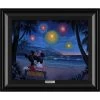 Disney Mickey And Minnie Mouse ''Evening Fireworks On The Beach'' By Tim Rogerson Framed Canvas Artwork – Limited Edition
