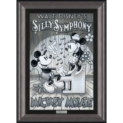 Disney Mickey And Minnie Mouse ''Music By Mickey'' By Tim Rogerson Framed Canvas Artwork – Limited Edition