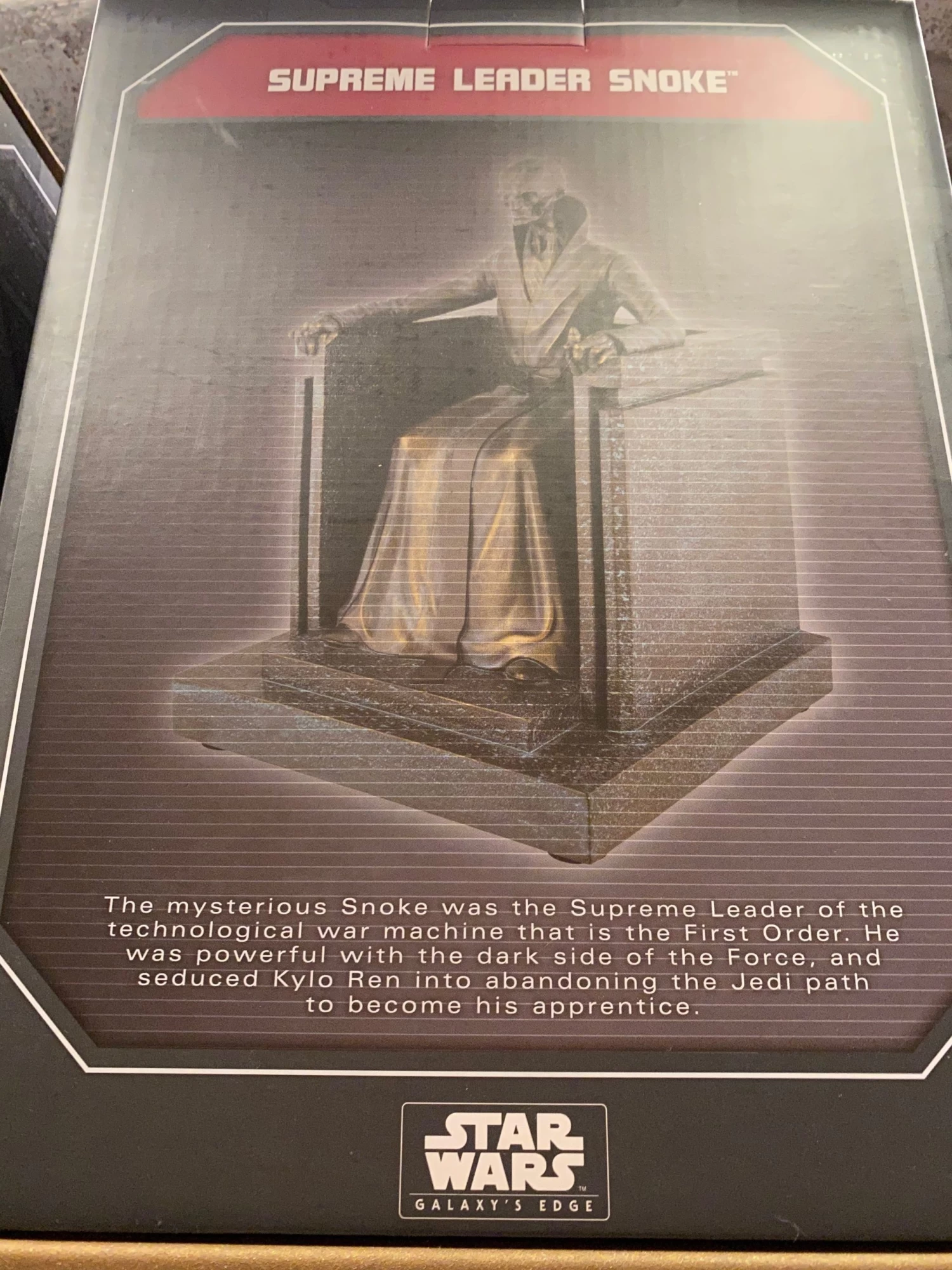 Disney Parks Star Wars Galaxy's Edge Supreme Leader Snoke Figurine New With Box 3 Disney Parks Star Wars Galaxy's Edge Supreme Leader Snoke Figurine New With Box - Image 3