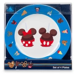Disney Parks Food Icons Mickey And Friends Plate Set New With Box