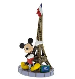 Disney Parks Epcot Paris Mickey Mouse With Tower Eiffel Figurine Flag New With Tags