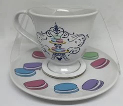 Disney Parks Epcot France Macaroons Tea Cup And Saucer Set New