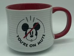 Disney Parks Mickey You're On Mute Ceramic Coffee Mug Red Handle New -Disney 82366481 8d47 5b16 8521 ec4376c64d91