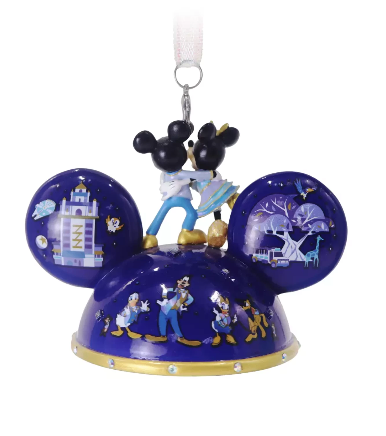 Disney Parks WDW 50th Mickey Minnie Light Up Ear Hat Christmas Ornament New Box 3 Disney Parks WDW 50th Mickey Minnie Light Up Ear Hat Christmas Ornament New Box - Image 3
