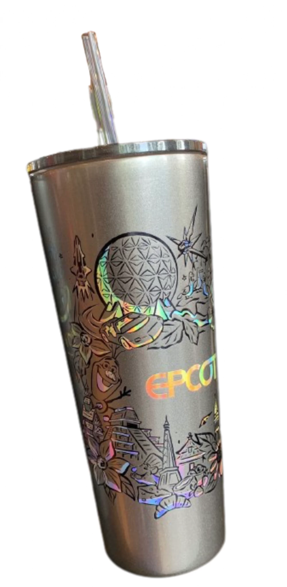 Disney Starbucks Epcot Icons Metal Tumbler Cup With Straw New 2 Disney Starbucks Epcot Icons Metal Tumbler Cup With Straw New - Image 2