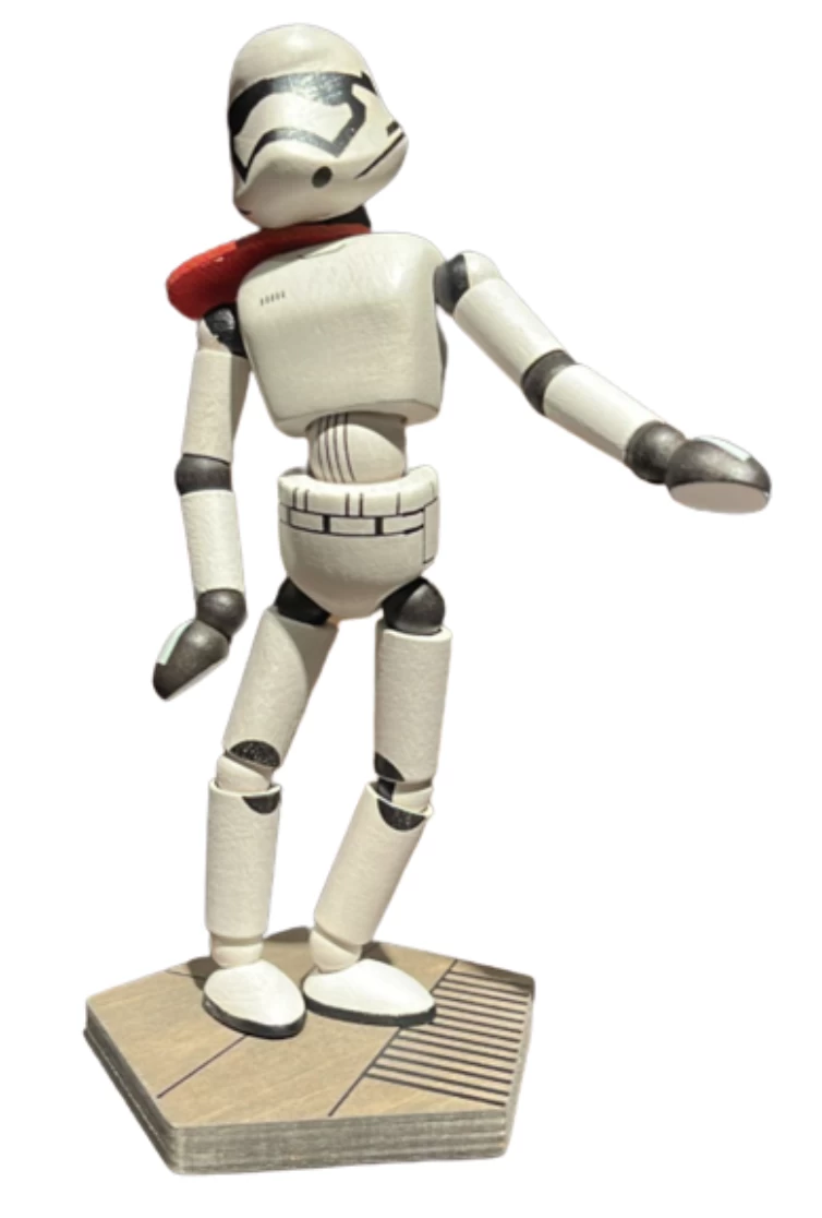 Disney Parks Star Wars Galaxy's Edge Wooden Stormtrooper Bendable Toy Figurine 1 Disney Parks Star Wars Galaxy's Edge Wooden Stormtrooper Bendable Toy Figurine