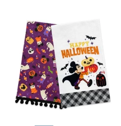 Disney Parks Happy Halloween 2021 Mickey Kitchen Towel Set New With Tag