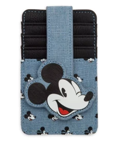 Disney Parks Mickey Denim Credit Card Wallet New With Tags