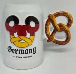 Disney Parks Epcot Germany Mickey Pretzel Ceramic Coffee Mug New