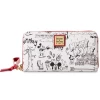 Disney Parks Mickey Sketch Art Dooney & Bourke Wristlet Wallet New With Tag