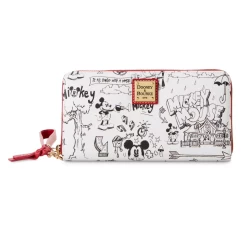 Disney Parks Mickey Sketch Art Dooney & Bourke Wristlet Wallet New With Tag