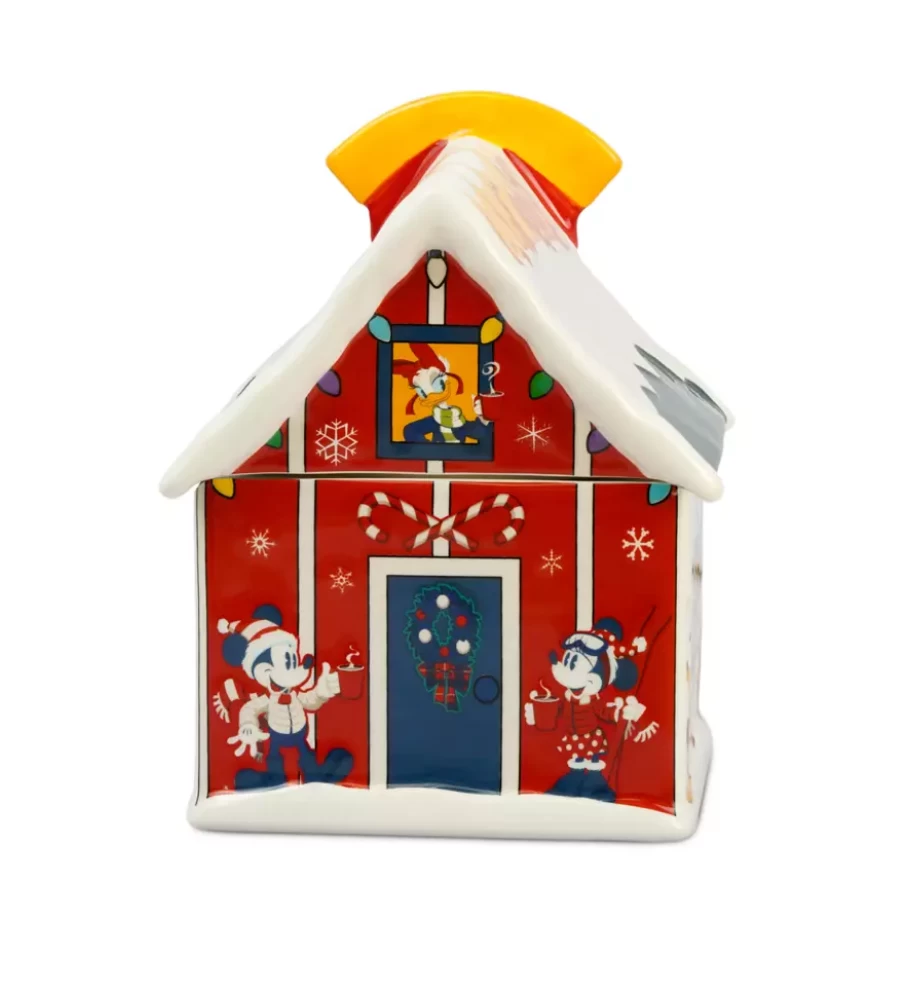 Disney Walt's Holiday Lodge Mickey Friends Holiday Christmas Cookie Jar New 2 Disney Walt's Holiday Lodge Mickey Friends Holiday Christmas Cookie Jar New - Image 2
